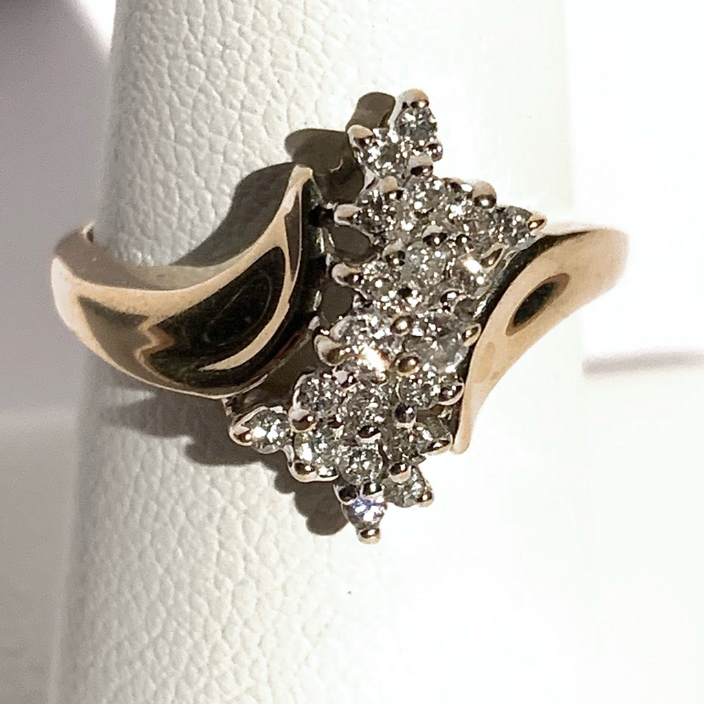 14k Diamond Designer Yellow Solid Gold Ring